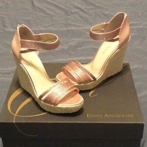 Enzo Angiolini Blush Pink Wedge Sandal